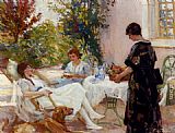 Paul Michel Dupuy Teatime painting